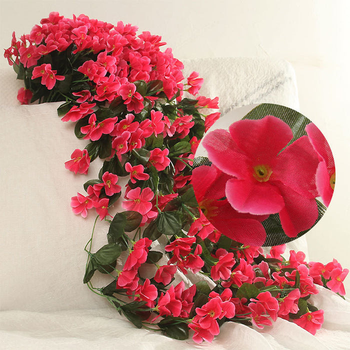 Bulk 2 Pcs Faux Hanging Plants Weep Begonia Silk Flowers Vine Bouquet Garland for Home Garden Wall Wedding Party Indoor Outdoor Decoration Wholesale