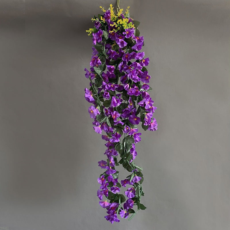 Lot de 2 guirlandes de fleurs de gloire du matin suspendues en soie de 33 pouces de long, vente en gros