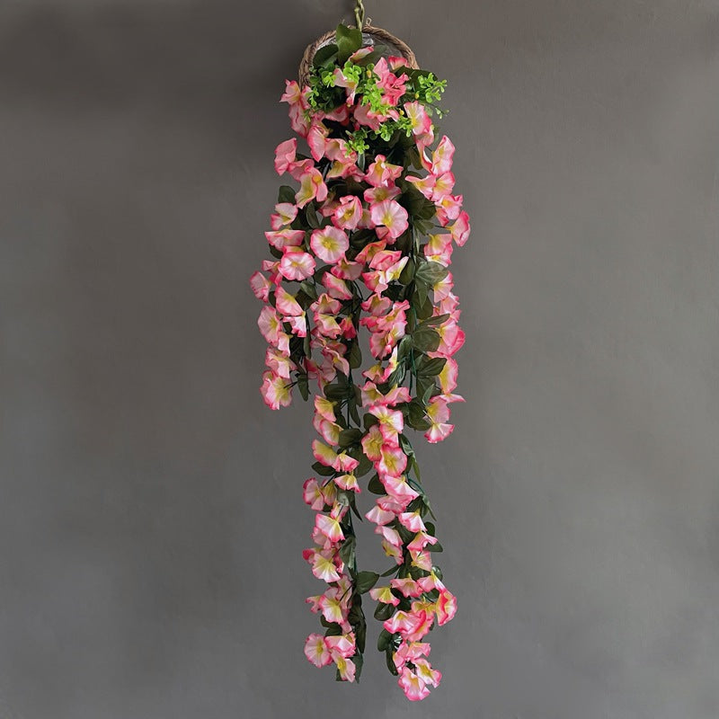 Lot de 2 guirlandes de fleurs de gloire du matin suspendues en soie de 33 pouces de long, vente en gros