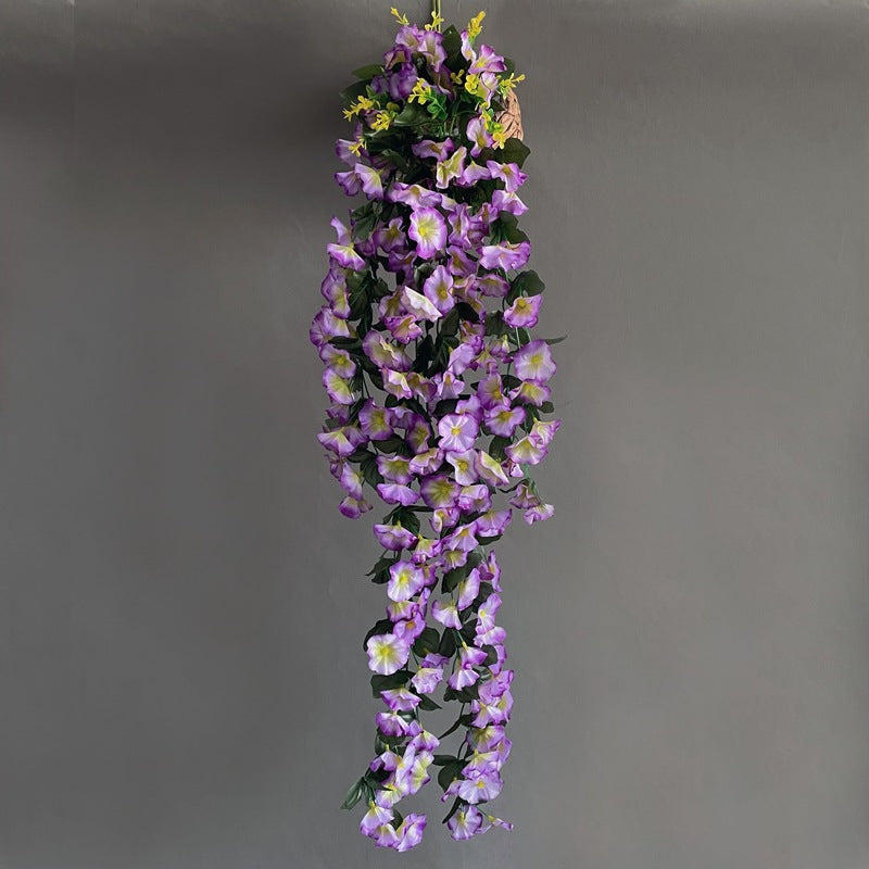 Lot de 2 guirlandes de fleurs de gloire du matin suspendues en soie de 33 pouces de long, vente en gros