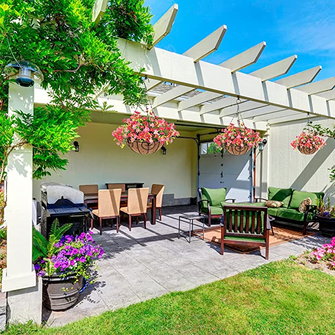 Bulk Pre-Potted Daisy Hanging Flowers in Basket for Patio Lawn Garden Decor Wholesale