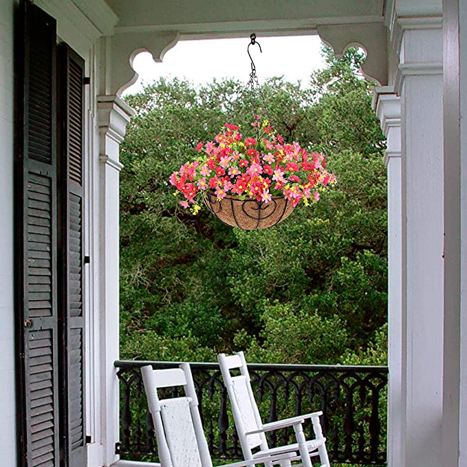 Bulk Pre-Potted Daisy Hanging Flowers in Basket for Patio Lawn Garden Decor Wholesale