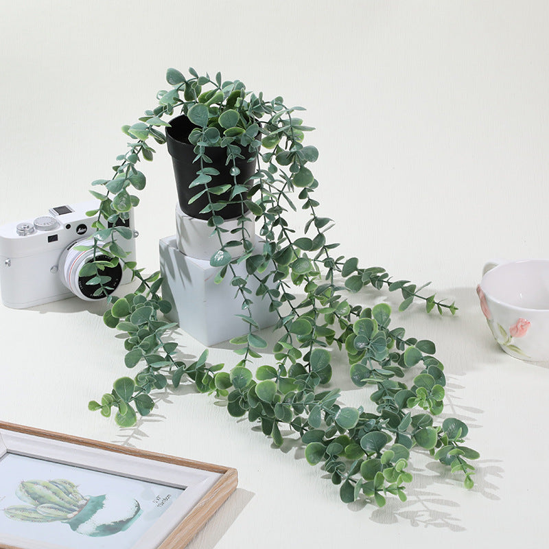fake eucalyptus potted plant Bulk 25" Artificial Hanging Plants Fake Eucalyptus Potted Plant Wholesale