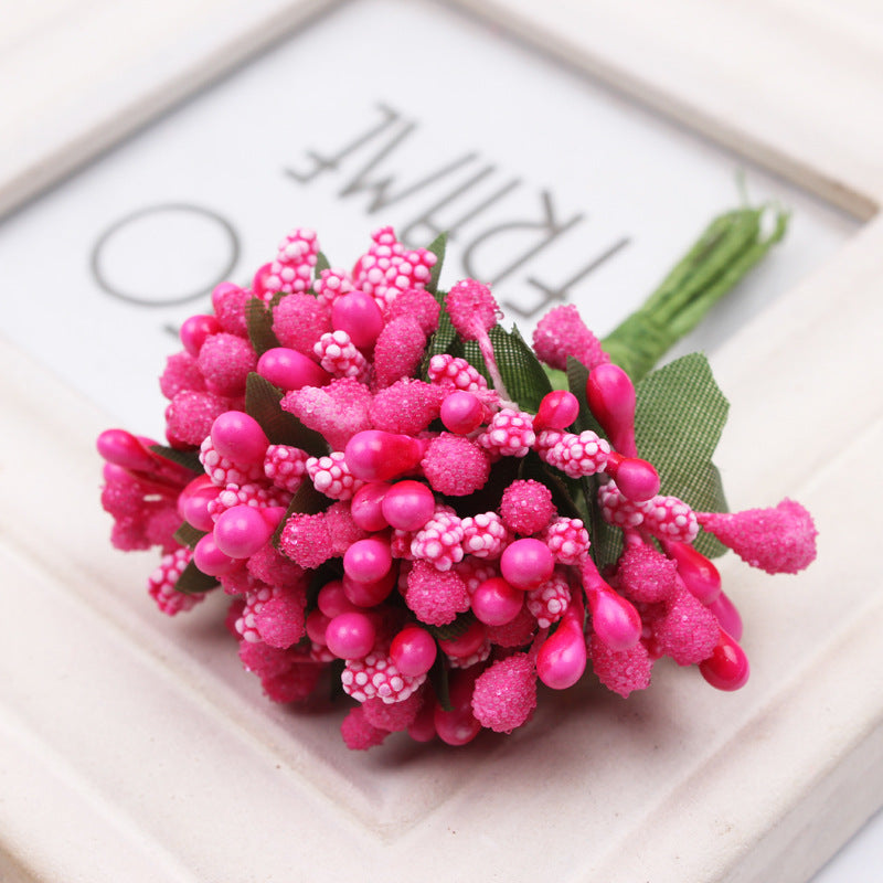 Bulk 12pcs Artificial Holly Berries on Wire for Crafts Christmas Tree Flower Wreath DIY Wholesale