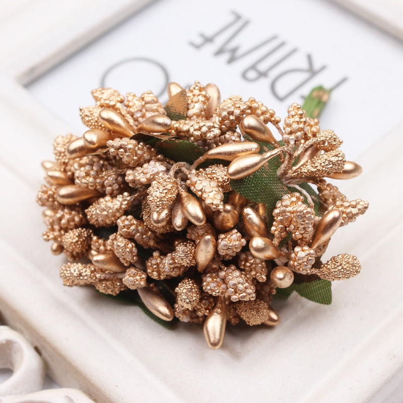 Bulk 12pcs Artificial Holly Berries on Wire for Crafts Christmas Tree Flower Wreath DIY Wholesale