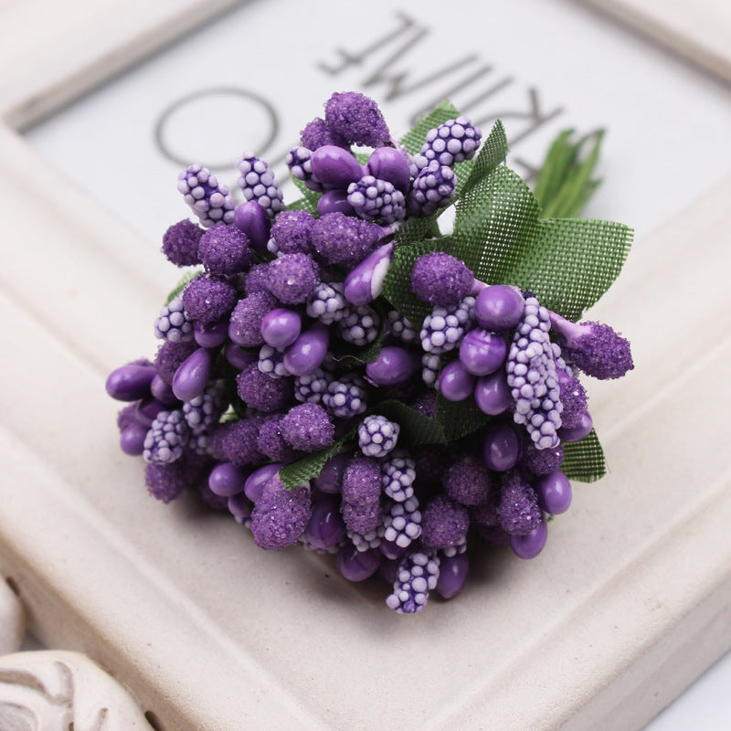 Bulk 12pcs Artificial Holly Berries on Wire for Crafts Christmas Tree Flower Wreath DIY Wholesale