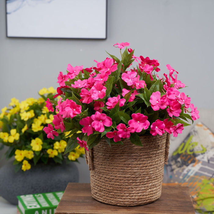 Bulk Artificial Impatiens Flowers for Outdoors UV Resistant Plants Bush Wholesale