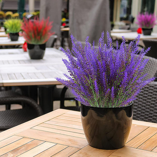 bulk lavender plants Bulk 8pcs Lavender Flowers for Outdoors UV Resistant Faux Shrubs Green — Artificialmerch