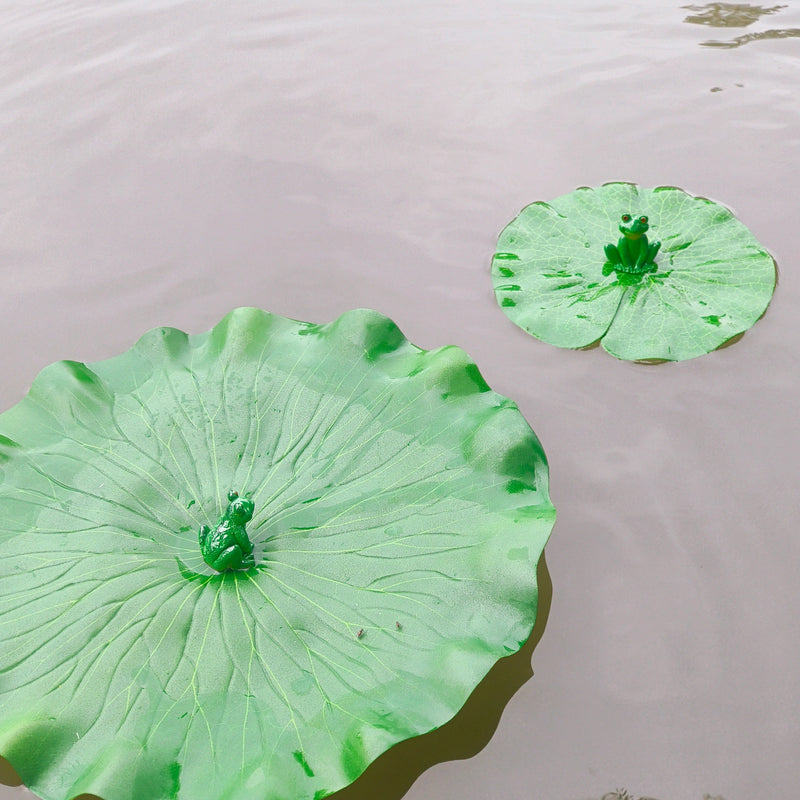 Lot de 2 feuilles de nénuphar artificielles en forme de grenouille sur nénuphar pour étangs, vente en gros 