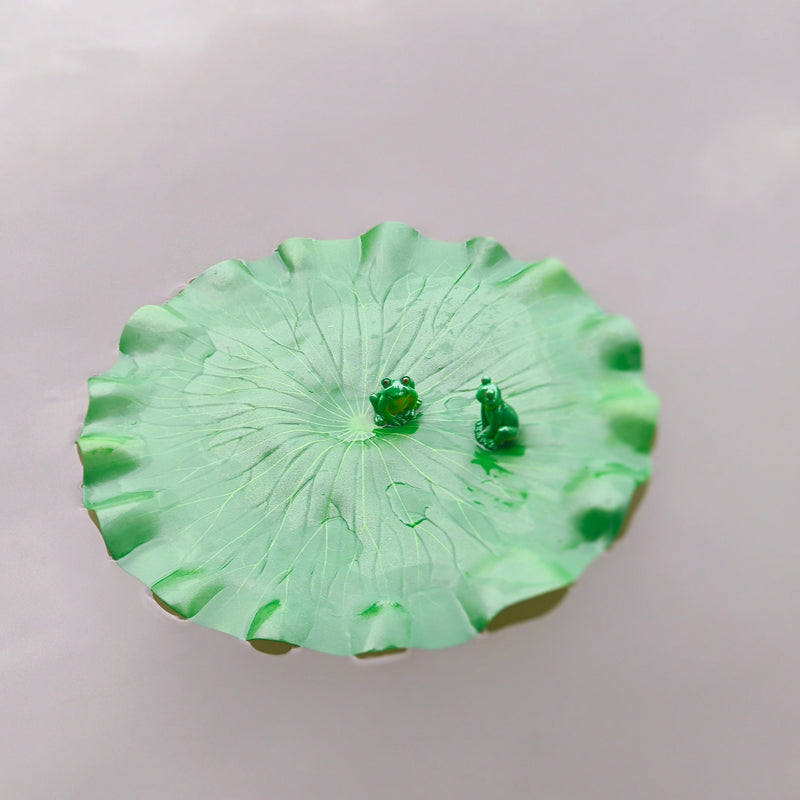 Lot de 2 feuilles de nénuphar artificielles en forme de grenouille sur nénuphar pour étangs, vente en gros 
