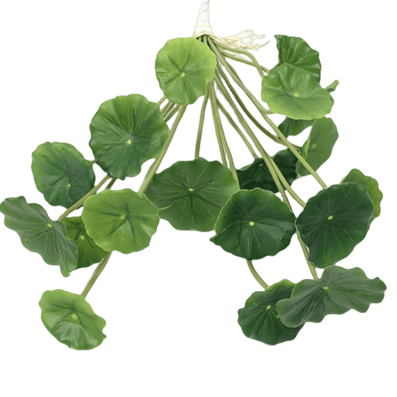 Hojas de loto artificiales a granel Hojas de plantas artificiales Venta al por mayor de plantas falsas