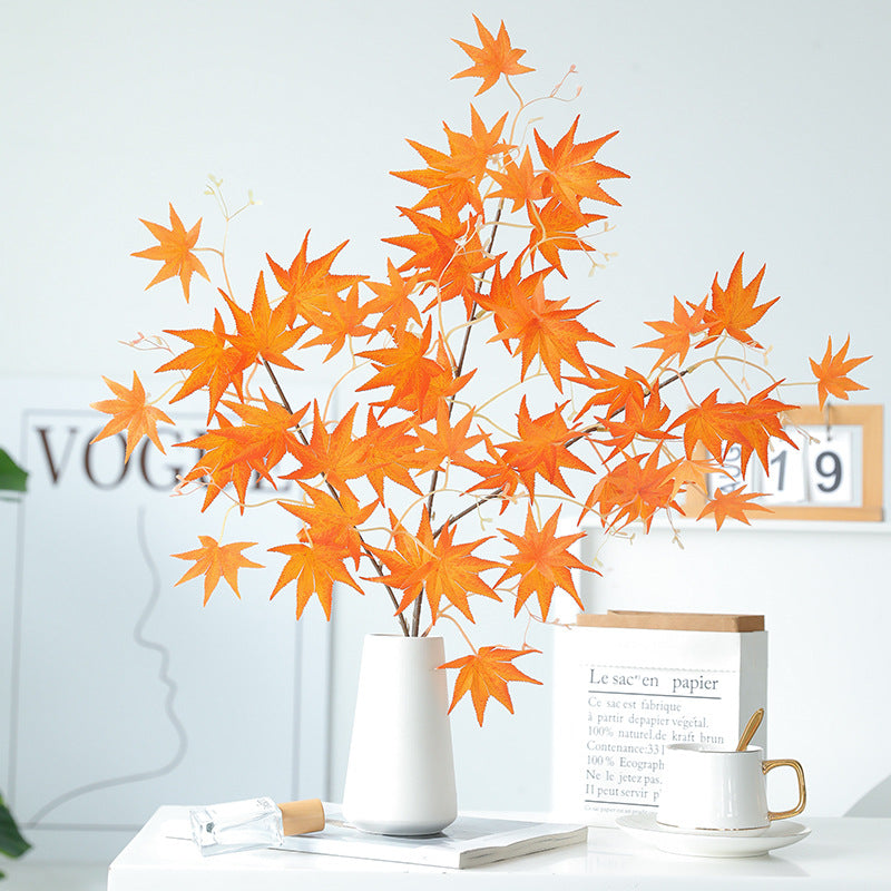 Bulk 23.6" Artificial Maple Leaf Stems – Harvest Festival Decor for Autumn Entryway, Dining Table, Fireplace Wholesale