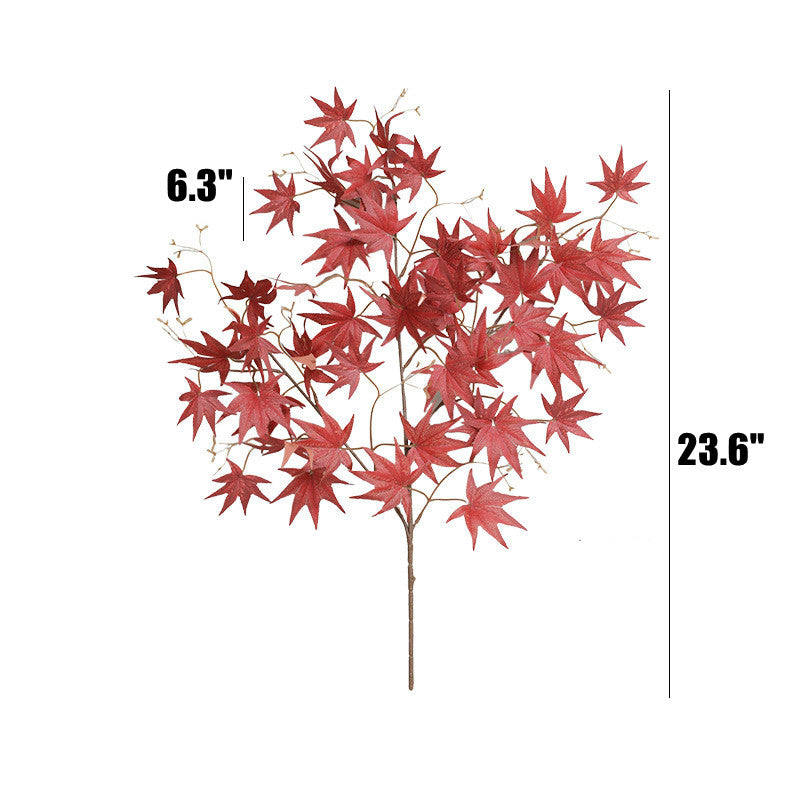 Bulk 23.6" Artificial Maple Leaf Stems – Harvest Festival Decor for Autumn Entryway, Dining Table, Fireplace Wholesale