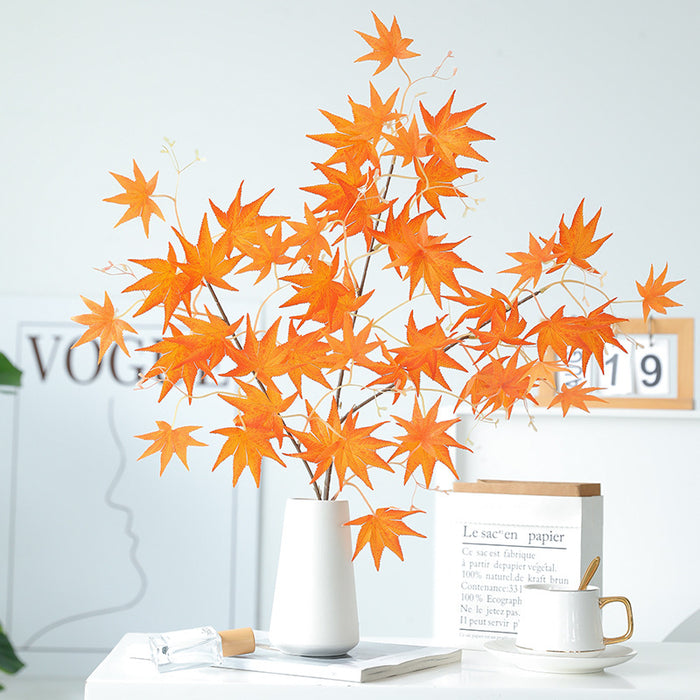 Bulk 23.6" Artificial Maple Leaf Stems – Harvest Festival Decor for Autumn Entryway, Dining Table, Fireplace Wholesale