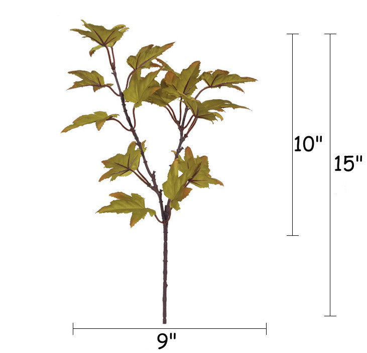 Hojas de arce artificiales a granel Ramas Tallos Plantas Aerosol para el hogar Cocina Acción de gracias Guirnalda al aire libre Decoración Mesa Fiesta Florero de oficina Venta al por mayor 