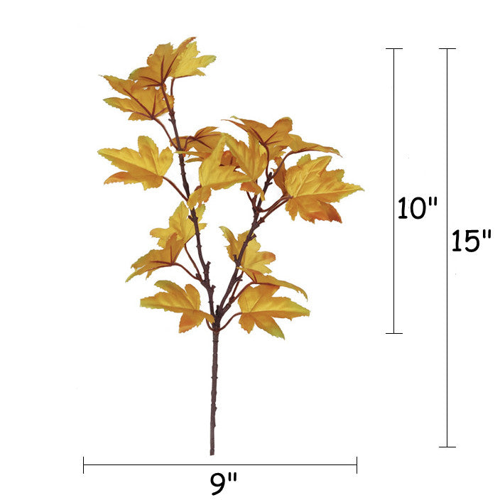 Hojas de arce artificiales a granel Ramas Tallos Plantas Aerosol para el hogar Cocina Acción de gracias Guirnalda al aire libre Decoración Mesa Fiesta Florero de oficina Venta al por mayor 