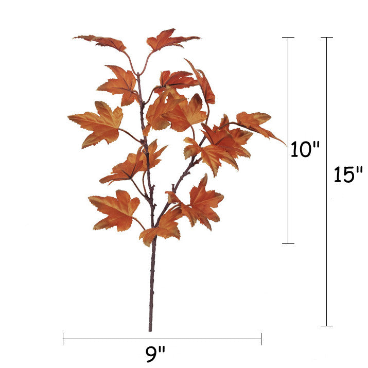 Hojas de arce artificiales a granel Ramas Tallos Plantas Aerosol para el hogar Cocina Acción de gracias Guirnalda al aire libre Decoración Mesa Fiesta Florero de oficina Venta al por mayor 
