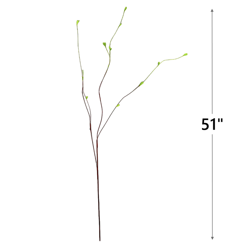 Lot de 3 branches artificielles extra longues de Matsudana avec feuilles vertes, 51 pouces, vente en gros 