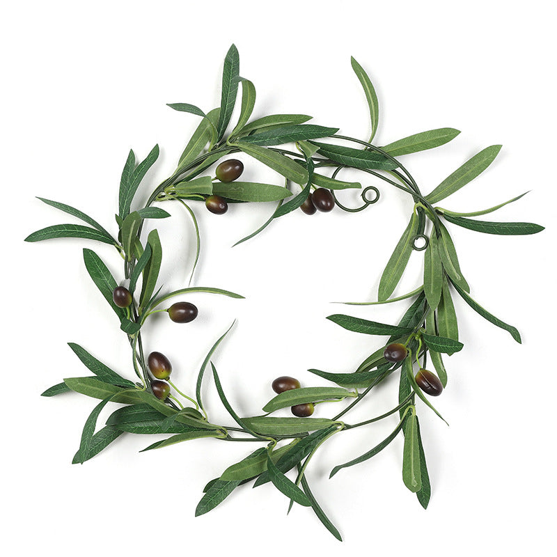 Bulk 76" Artificial Olive Leaf With Fruits Garland Faux Olive Vine Wholesale