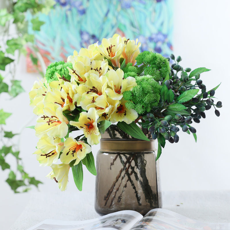 Bulk Artificial Alstroemeria Peruvian Lily Silk Flower Stems Flower Arrangements