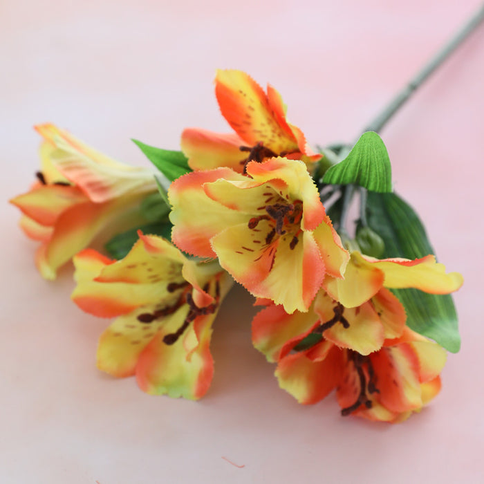 A granel Artificial Alstroemeria Peruana Lirio Flor de seda Tallos Arreglos florales