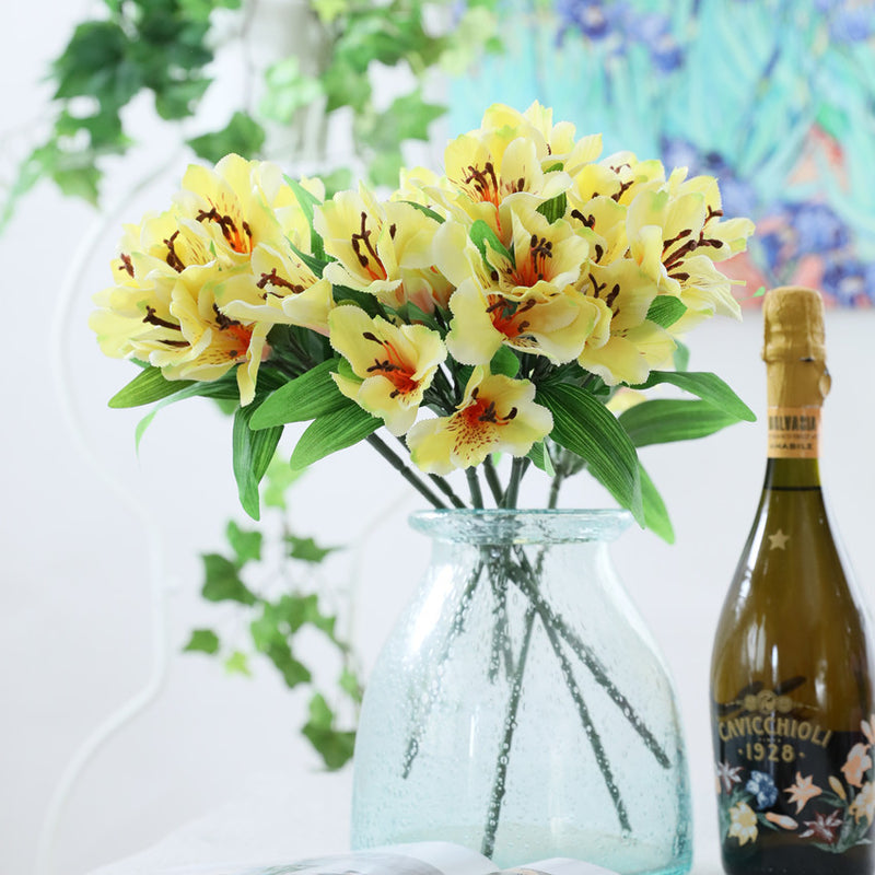 Bulk Artificial Alstroemeria Peruvian Lily Silk Flower Stems Flower Arrangements