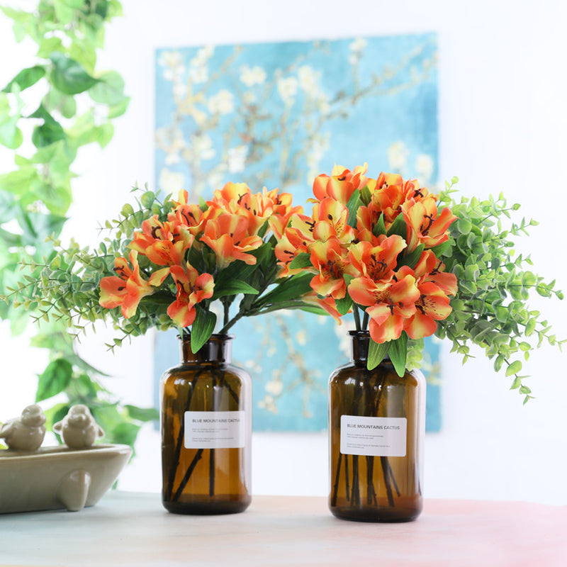 Bulk Artificial Alstroemeria Peruvian Lily Silk Flower Stems Flower Arrangements