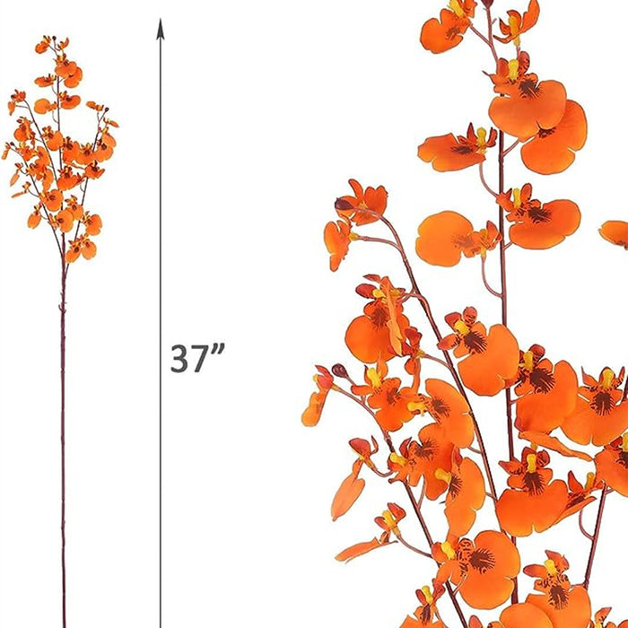 Bulk 37" Autumn Flowers Dancing Lady Orchids Long Stem Silk Flowers Artificial Wholesale