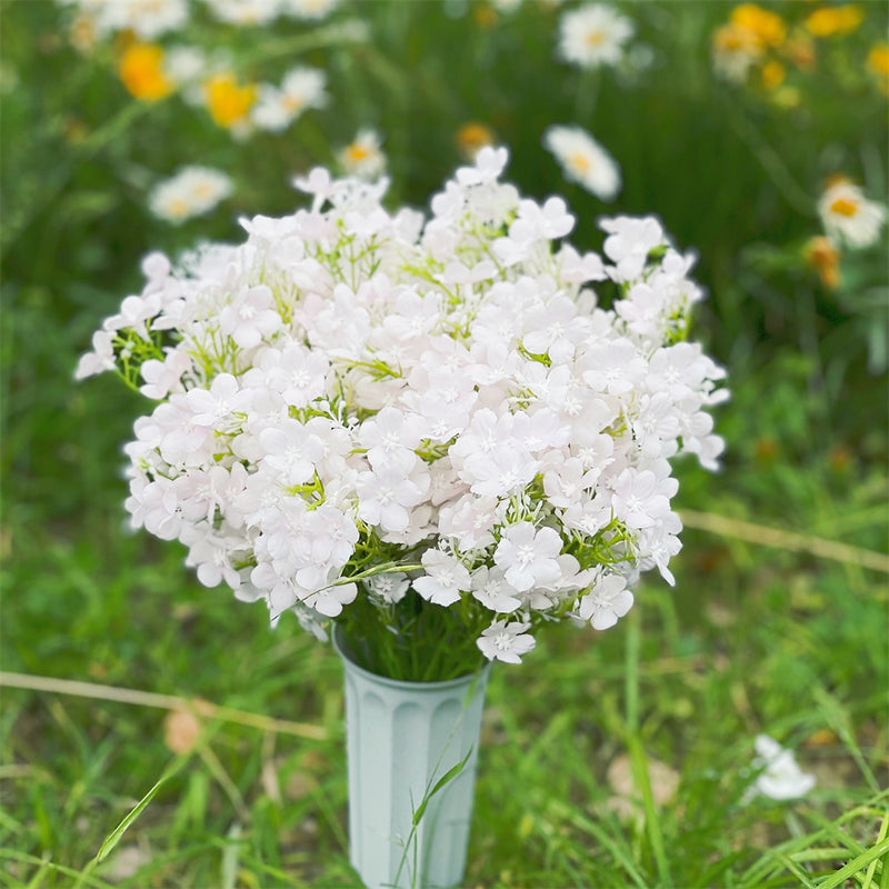 Lot de 8 bouquets de fleurs sauvages Oxalis Bush de 13 pouces pour plantes artificielles d'extérieur résistantes aux UV en gros 