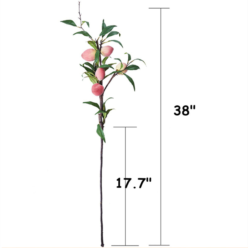 Bulk 38" Extra Long Peach Stems Artificial Fruit Stems Wholesale