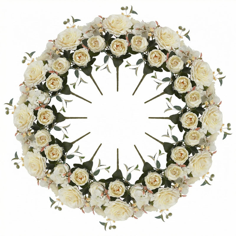 Bulk 12 Packs Artificial Peony Bush Mixed Hydrangea Bouquet