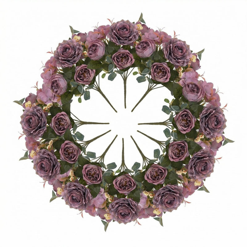 Bulk 12 Packs Artificial Peony Bush Mixed Hydrangea Bouquet