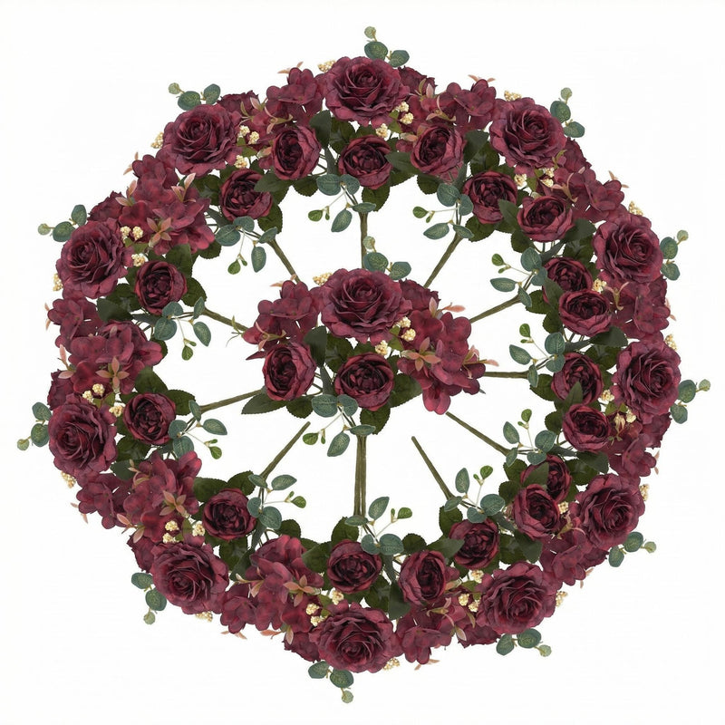 Bulk 12 Packs Artificial Peony Bush Mixed Hydrangea Bouquet