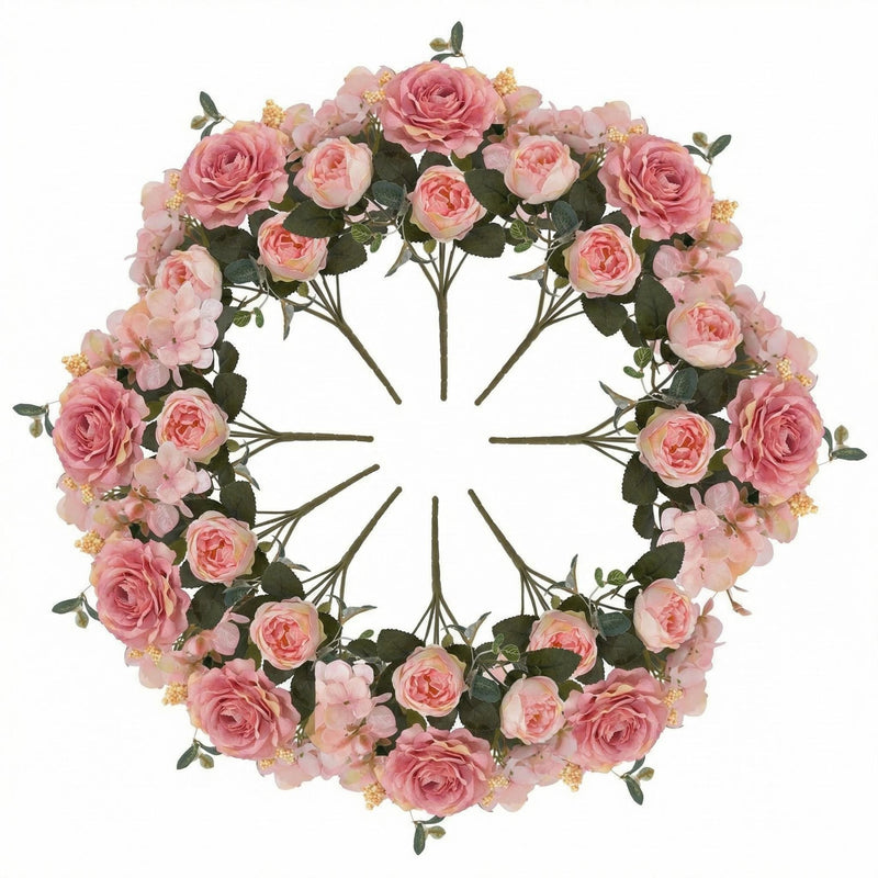 Bulk 12 Packs Artificial Peony Bush Mixed Hydrangea Bouquet