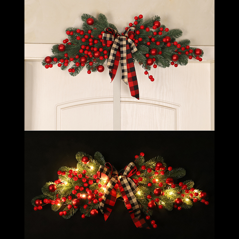Bulk Pre-Lit Artificial Christmas Swag with Holy Berries Christmas Decoration Wholesale