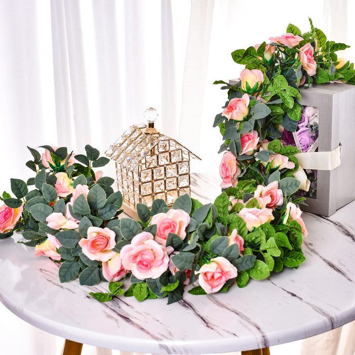 Clearance Bulk 3Pcs Artificial Peony Garland Flowers Greenery Garland for Wedding Dining Table Home Party Wholesale