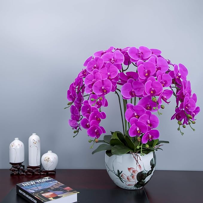 Bulk 38" Artificial Phalaenopsis Long Stems Real Touch Flowers for Table Centerpieces Arrangements Wholesale