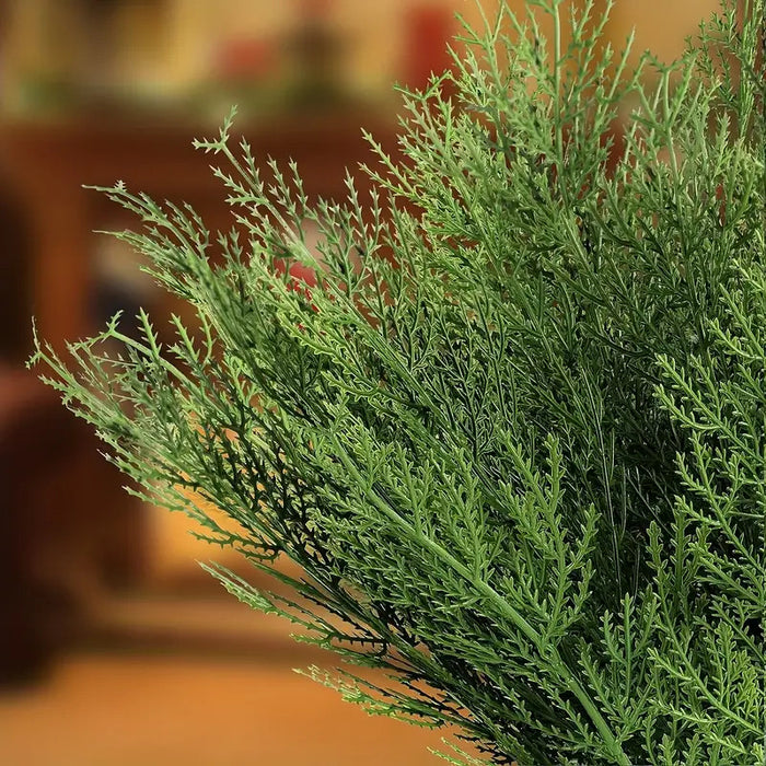Bulk 40Pcs Christmas Faux Cedar Stems Artificial Pine Branches for Wreath Crafts Wholesale