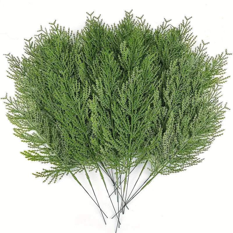 Bulk 40Pcs Christmas Faux Cedar Stems Artificial Pine Branches for Wre —  Artificialmerch