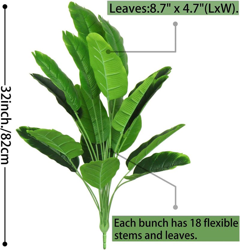 Plantes artificielles de palmier tropical oiseau de paradis de bananier de 31 pouces de haut en vrac en gros
