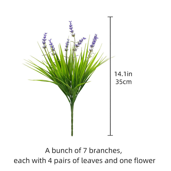 Bulk 8Pcs Artificial Plants for Outdoors Monkey Grass with Flowers Bush UV Resistant Shrubs for Hanging Planters Window Box Front Porch Indoor Decorations Wholesale