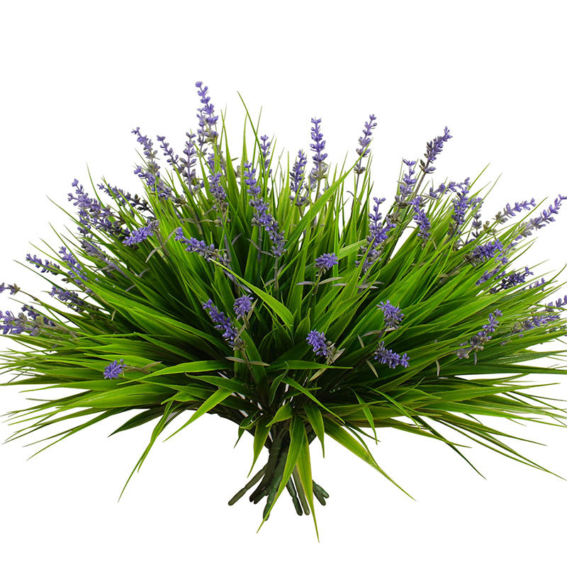 Bulk 24pcs Mixed Color Monkey Grass Bush Artificial Flowers for Outdoors UV Resistant Plants Wholesale