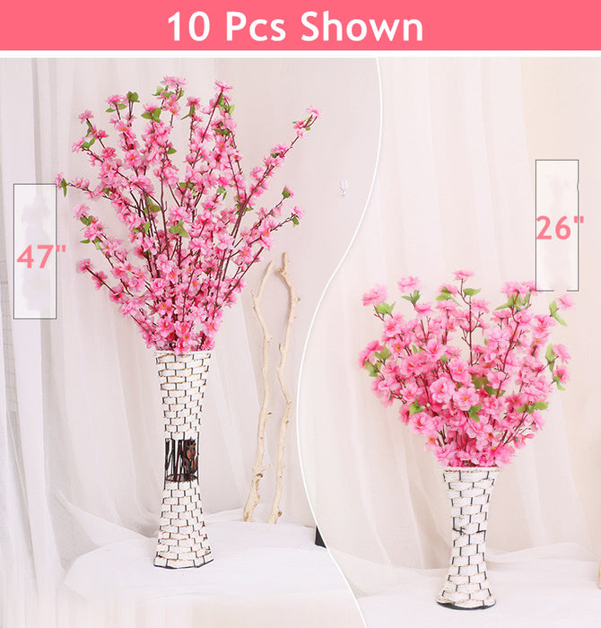 Bulk 10pcs Faux Plum Blossom Branches Stems Fake Spring Flowers Wholesale