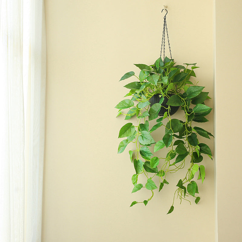 philodendron hanging basket silk plant Bulk 31" UV Treated Artificial Hanging Philodendron Plant Basket Creat — Artificialmerch