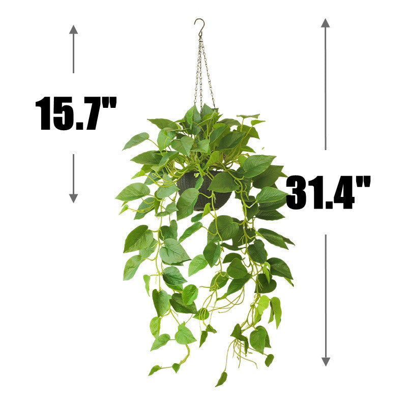 Bulk 31" UV Treated Artificial Hanging Philodendron Plant Basket Creative Indoor/Outdoor Decor Wholesale