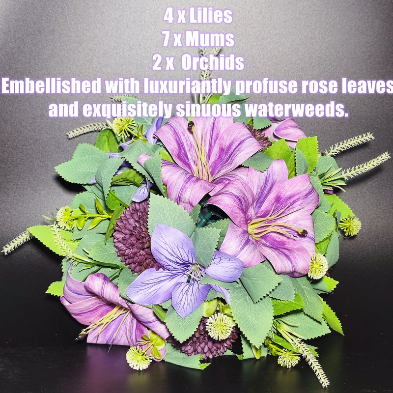 Bulk Mixed Purple Lily and Mum Flower Balls for Wedding Party Centerpieces and Table Decorations Wholesale