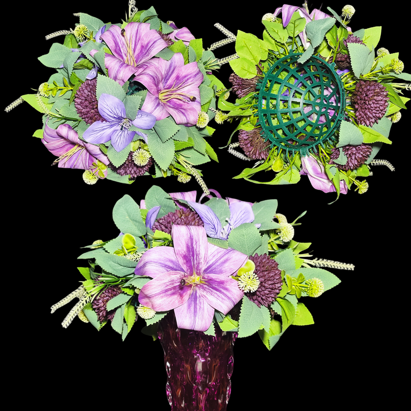 Bulk Mixed Purple Lily and Mum Flower Balls for Wedding Party Centerpieces and Table Decorations Wholesale
