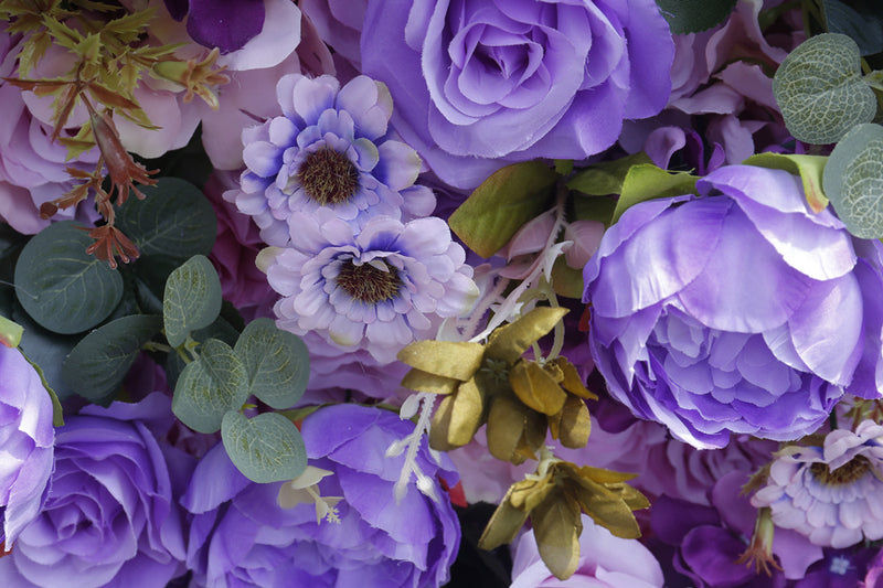 Bulk 5D Purple Rose Flower Wall Arrangement for Event Flower Wall Panels Wholesale