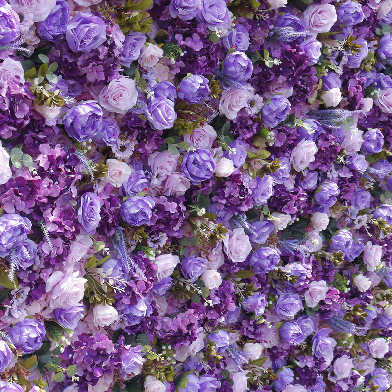 Bulk 5D Purple Rose Flower Wall Arrangement for Event Flower Wall Panels Wholesale