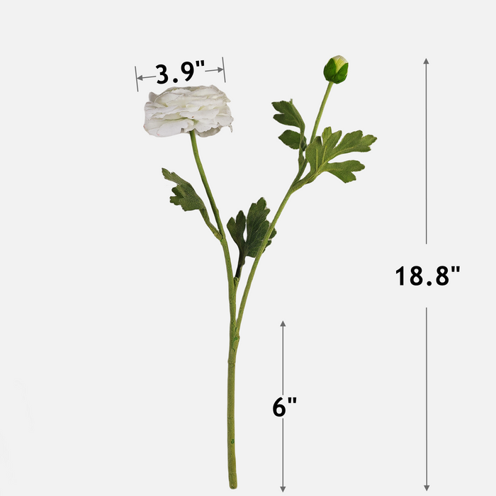 Bulk Exclusive 18.8" Ranunculus Real Touch Stem Artificial Flowers Wholesale